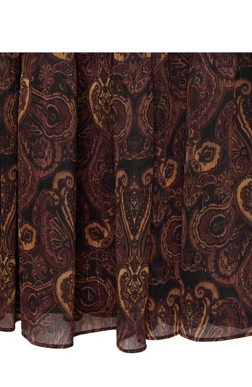 Mango Milano Print Maxi Skirt In Brown
