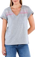 Billy T Super Star Embroidered V-Neck T-Shirt