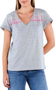 Billy T Super Star Embroidered V-Neck T-Shirt