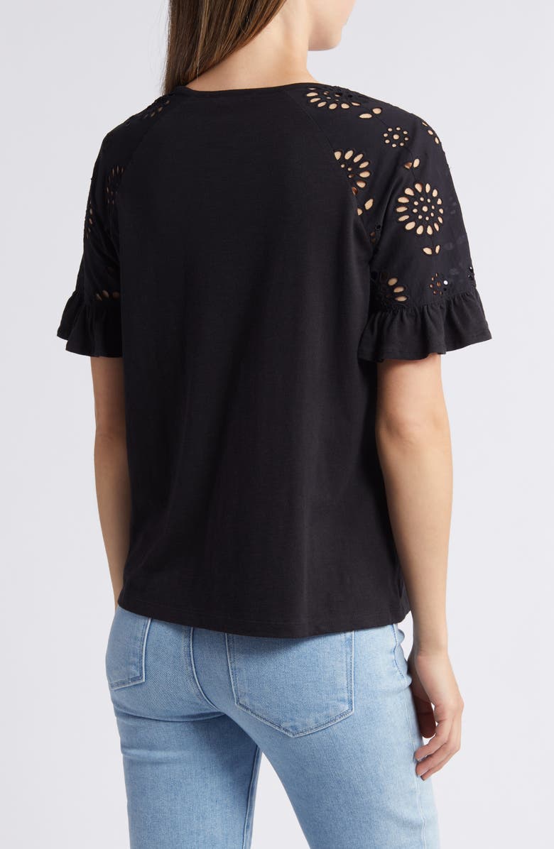 Caslon<sup>®</sup> Eyelet Sleeve T-Shirt, Alternate, color, 