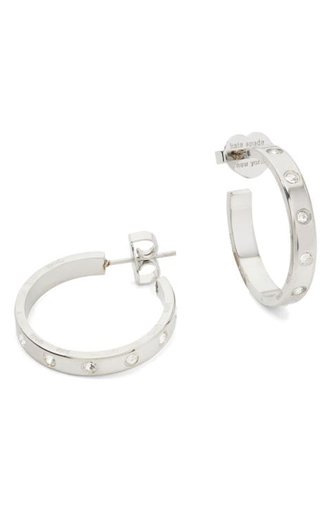 crystal station hoop earrings