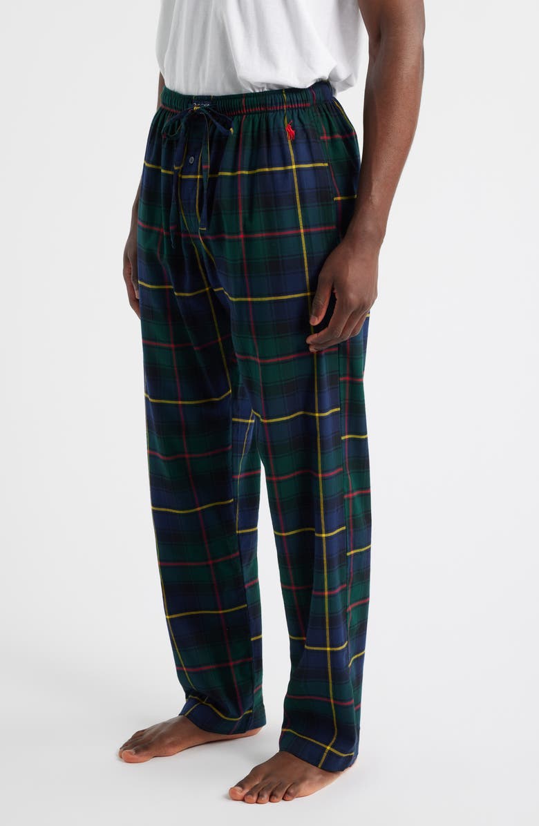 Polo Ralph Lauren Yarn Dyed Plaid Flannel Pajama Pants, Alternate, color, Polo Tartan Print