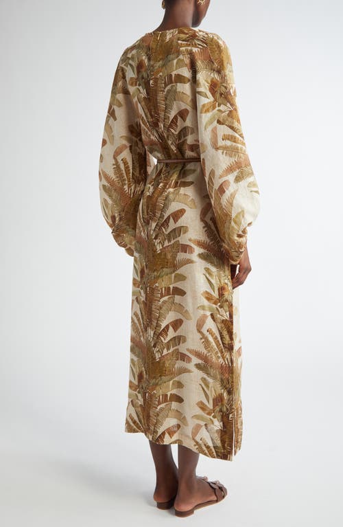 Shop Zimmermann Ascension Tropical Print Long Sleeve Linen