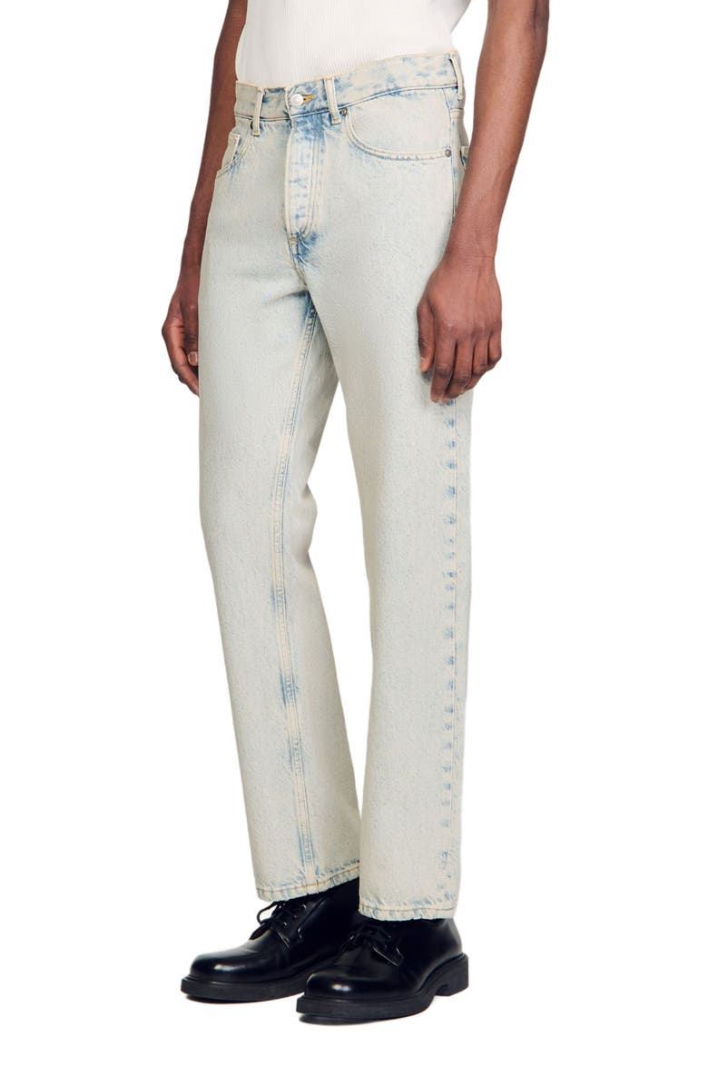 SANDRO Regular faded jeans, Alternate, color, Blue Vintage - Denim