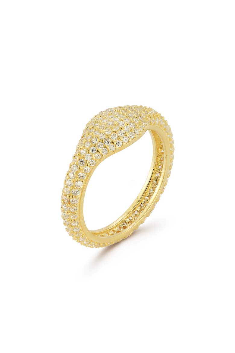 Pavé Signet Ring, Alternate, color, GOLD