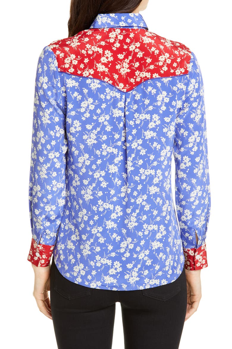 Kate Silk Western Shirt, Alternate, color, COMBO WILDFLOWER