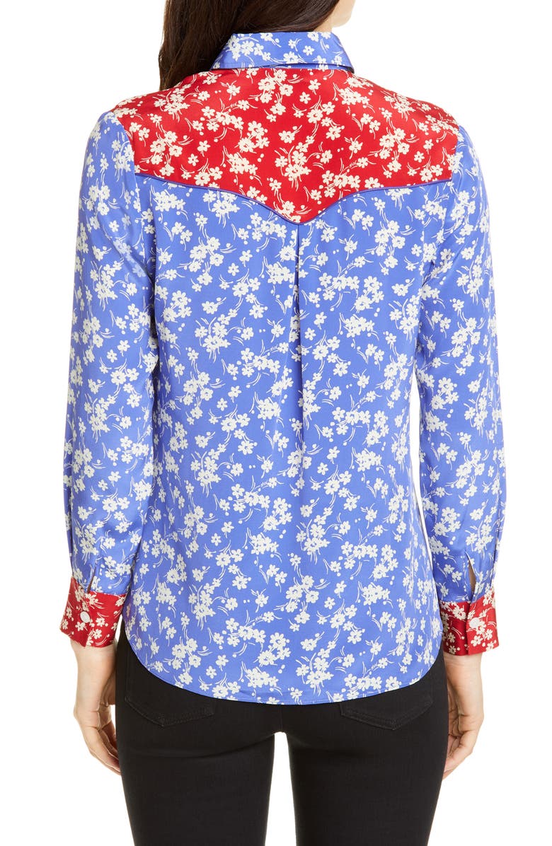 HVN Kate Silk Western Shirt, Alternate, color, 