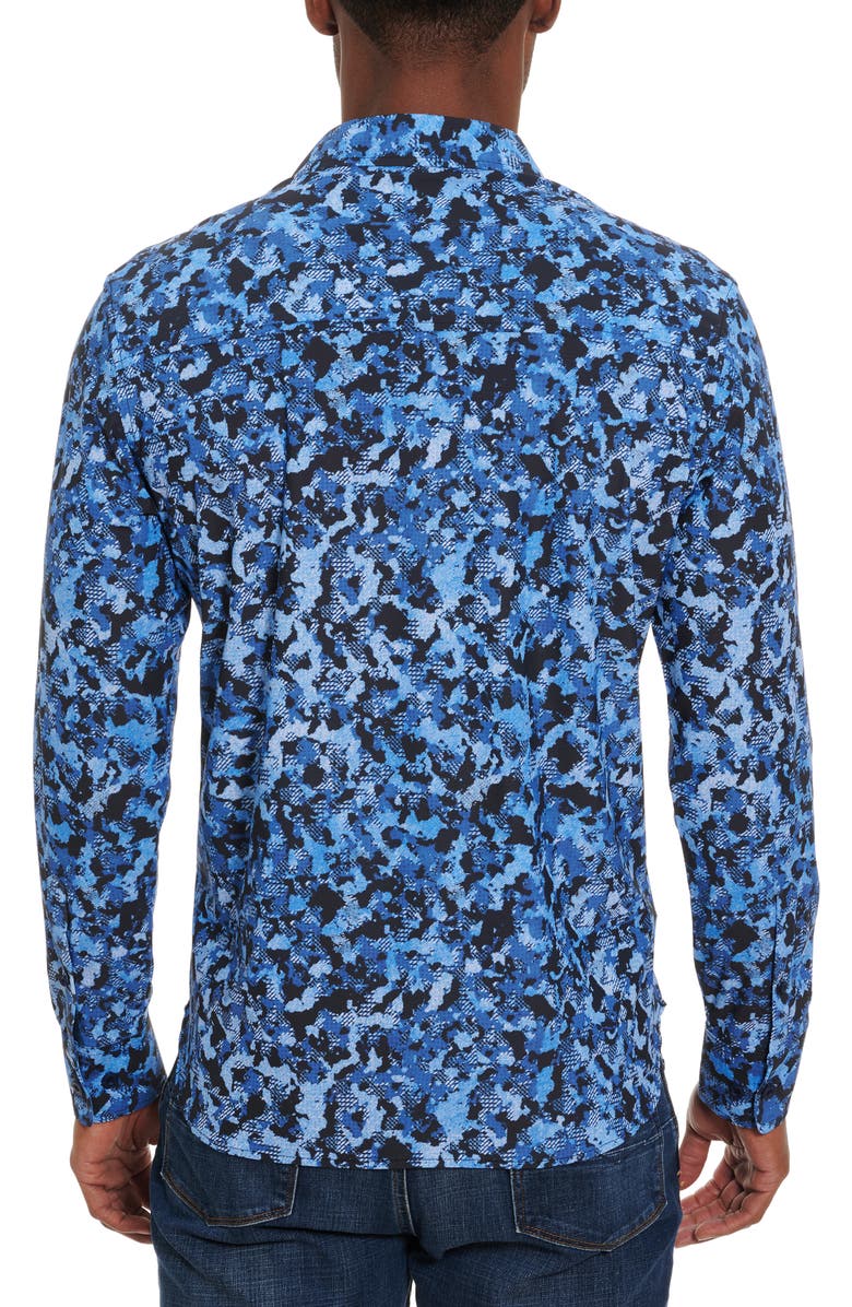 Robert Graham Ellander Camo Stretch Button-Up Performance Shirt, Alternate, color, 