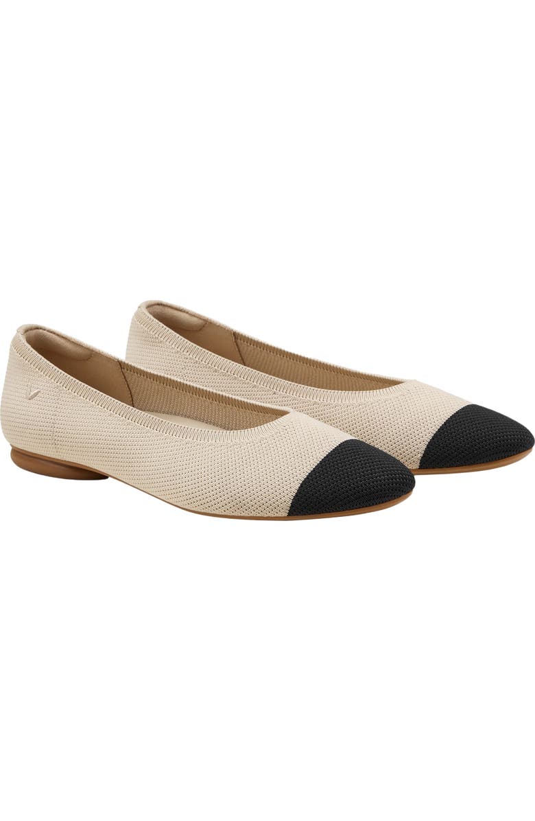 VIVAIA Almond-Toe Ballet Flats, Main, color, Almond & Black