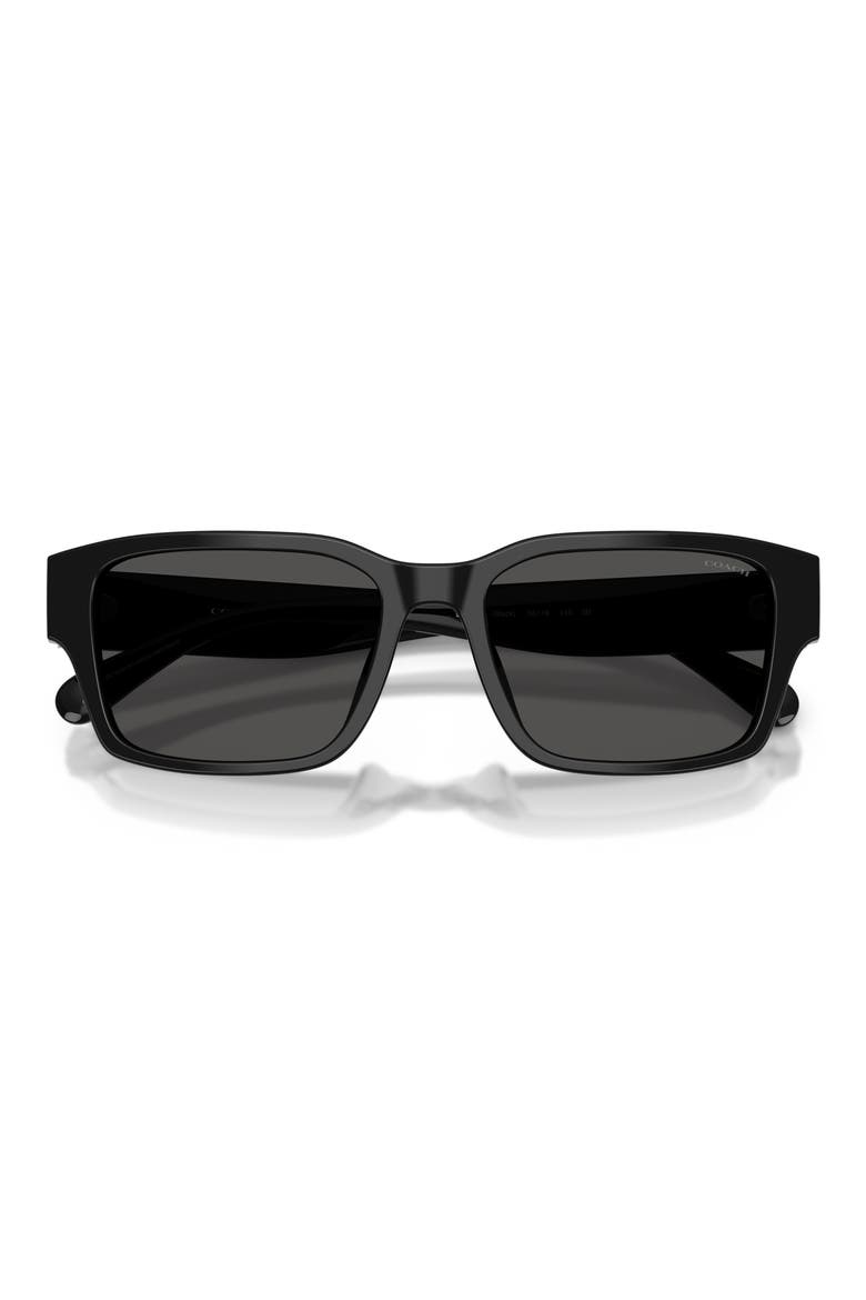 55mm Rectangular Sunglasses, Alternate, color, BLACK / GREY SOLID
