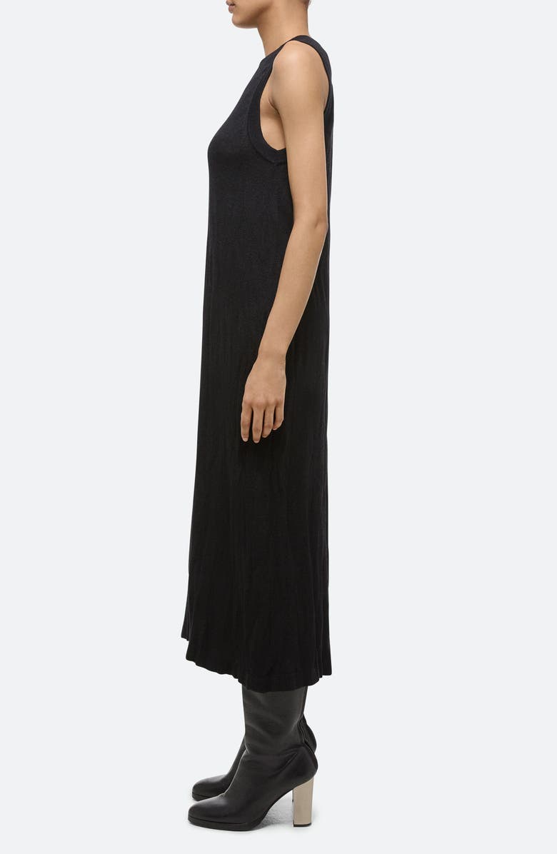 Helmut Lang Crush Sleeveless Knit Midi Dress, Alternate, color, Black
