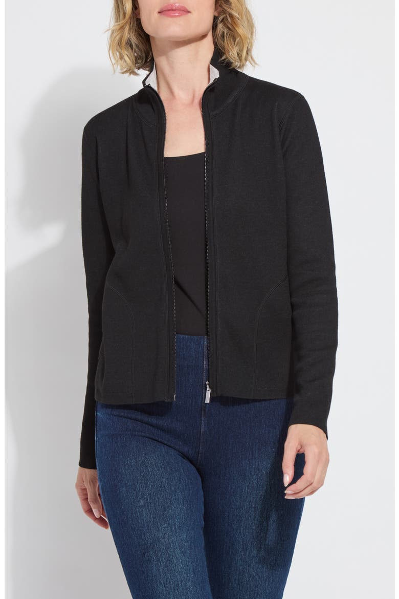 Reversible Zip Up Cardigan, Main, color, BLACK/ PEARL GREY MELANGE