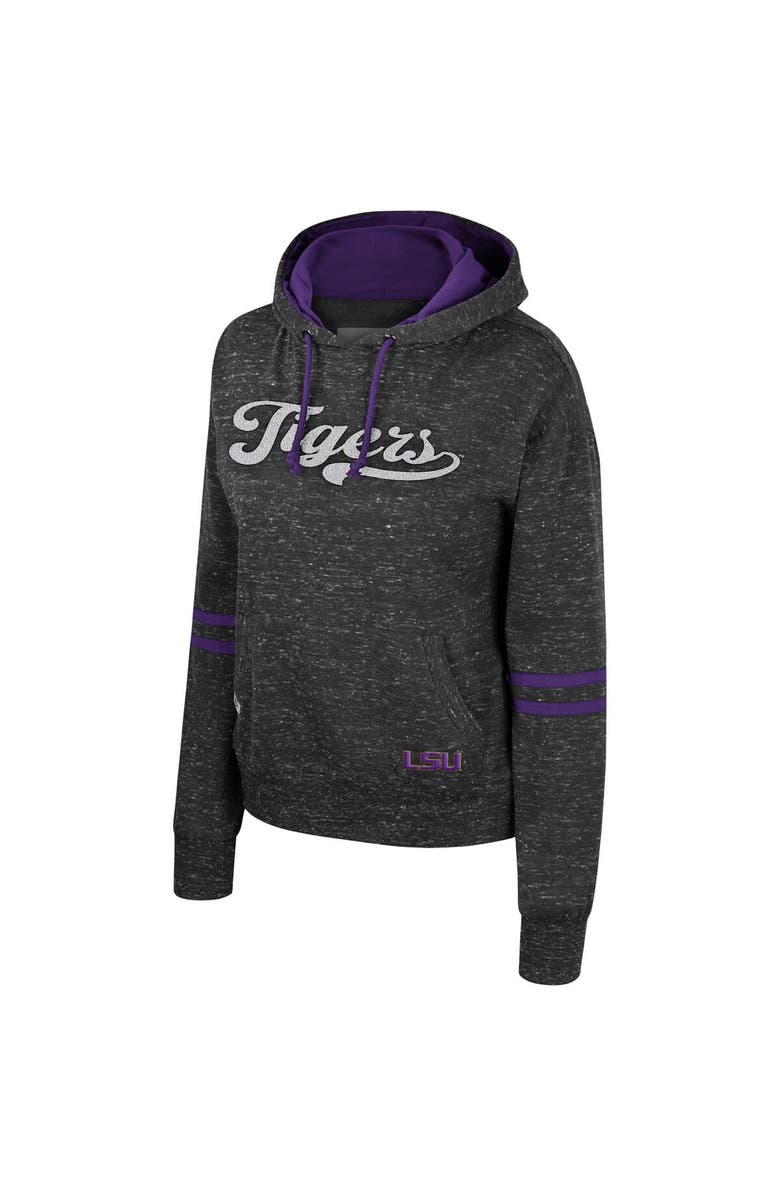 COLOSSEUM Women's Colosseum  Charcoal LSU Tigers Catherine Speckle Pullover Hoodie, Alternate, color, Charcoal