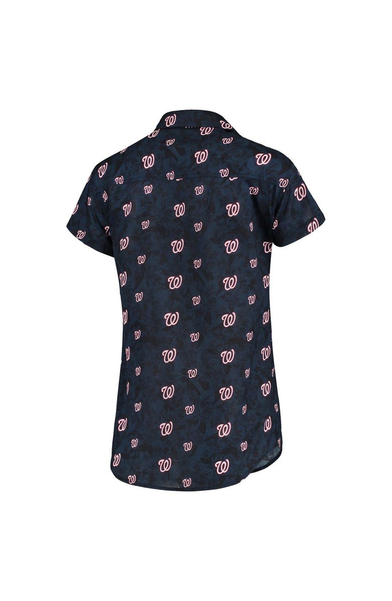 FOCO Women's FOCO Navy Washington Nationals Floral Button Up Shirt, Alternate, color, Navy
