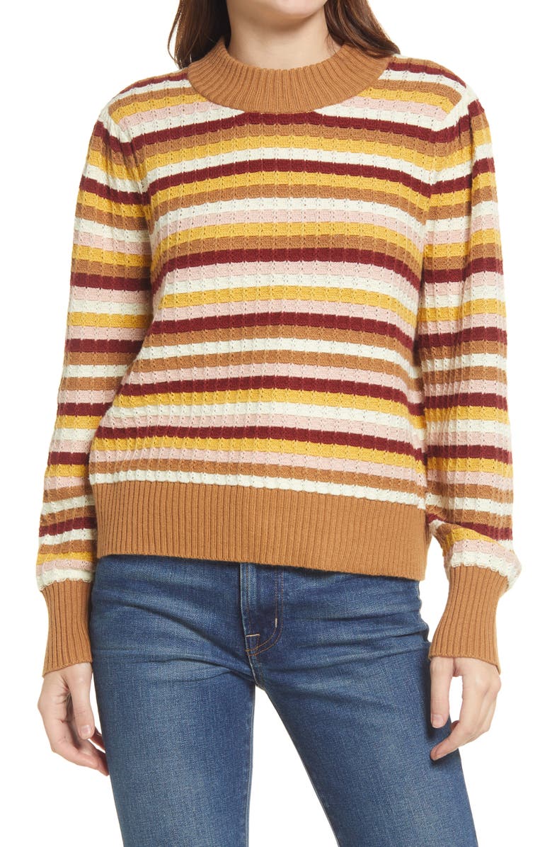 Treasure & Bond Stripe Cotton Blend Sweater, Main, color,
