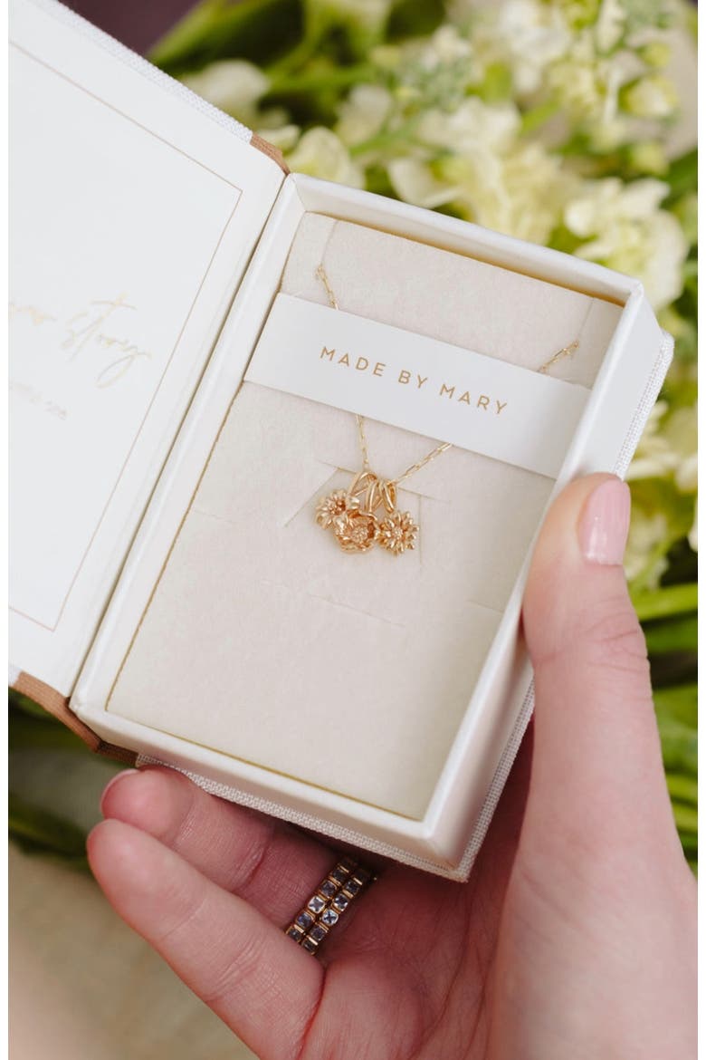 Birth Flower Charm, Alternate, color, January - Gold Vermeil