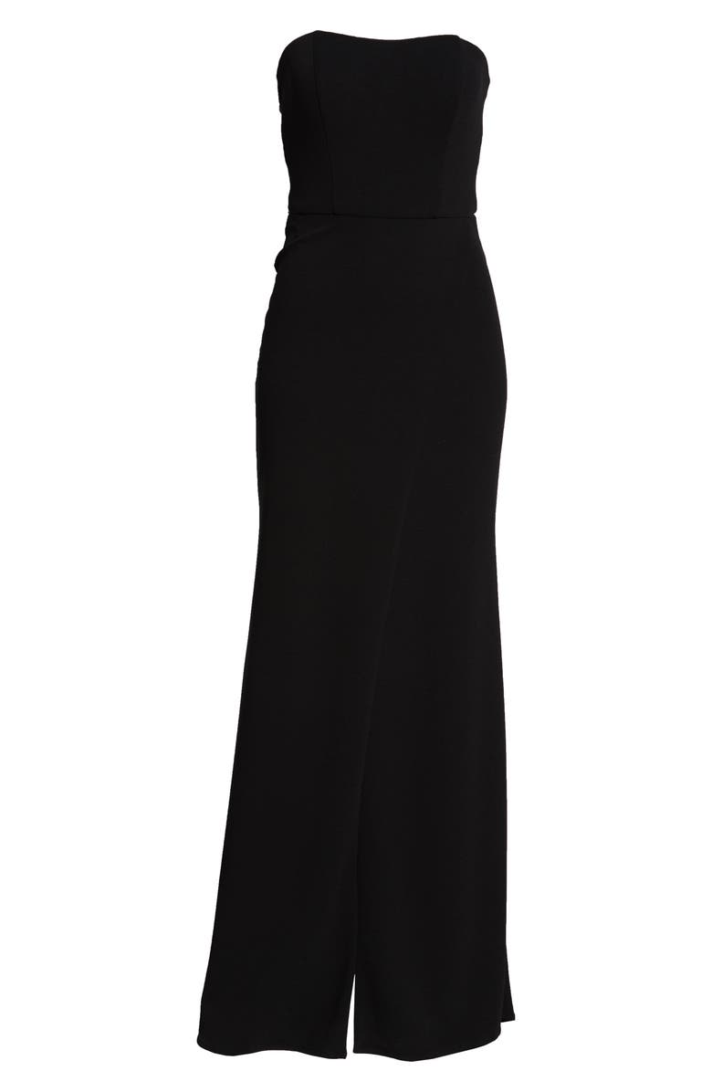 La Femme Strapless Jersey Evening Dress, Alternate, color, 