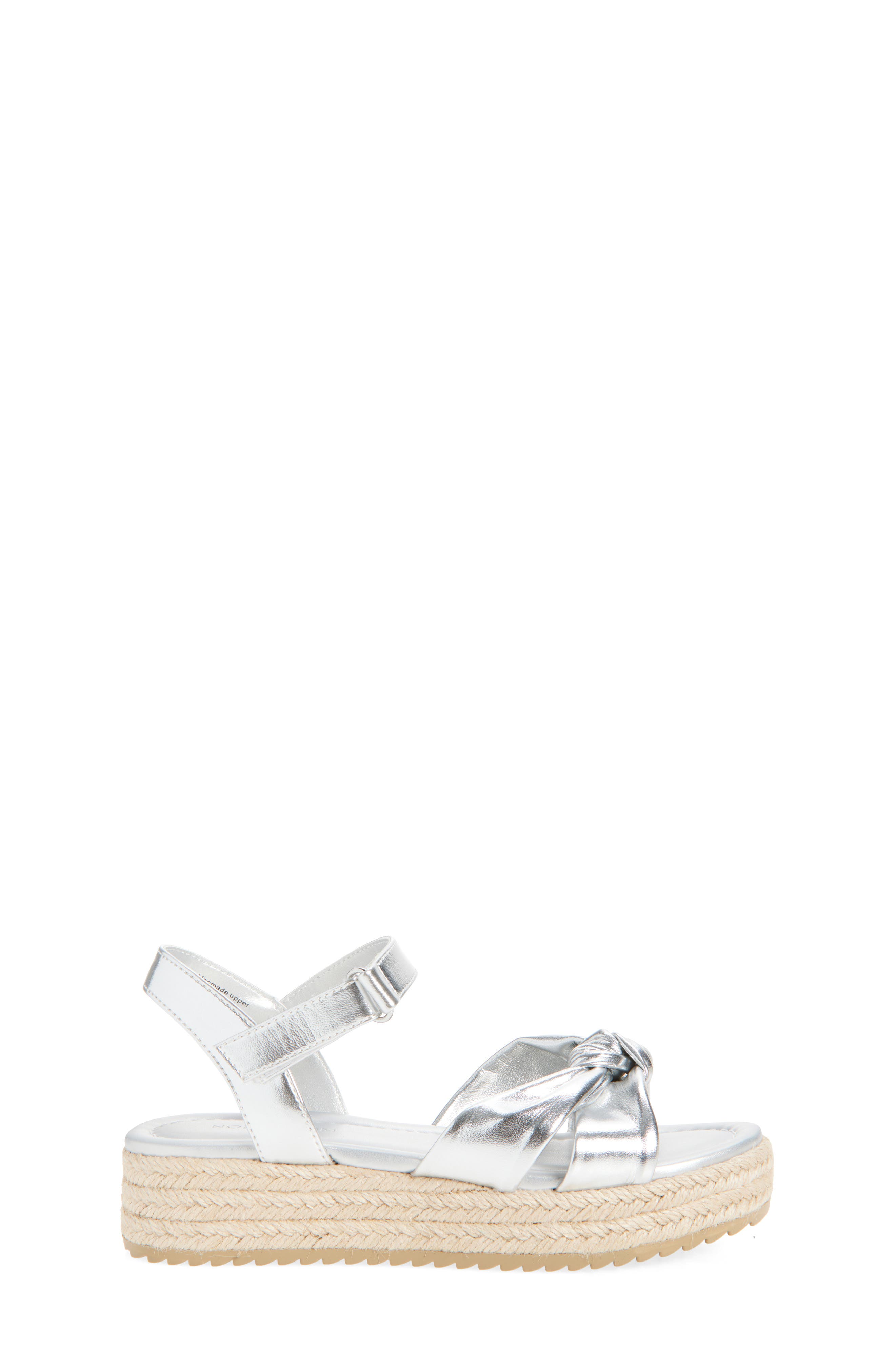 Nordstrom Kids' Bren Espadrille Wedge Sandal, Alternate, color, Silver Metallic