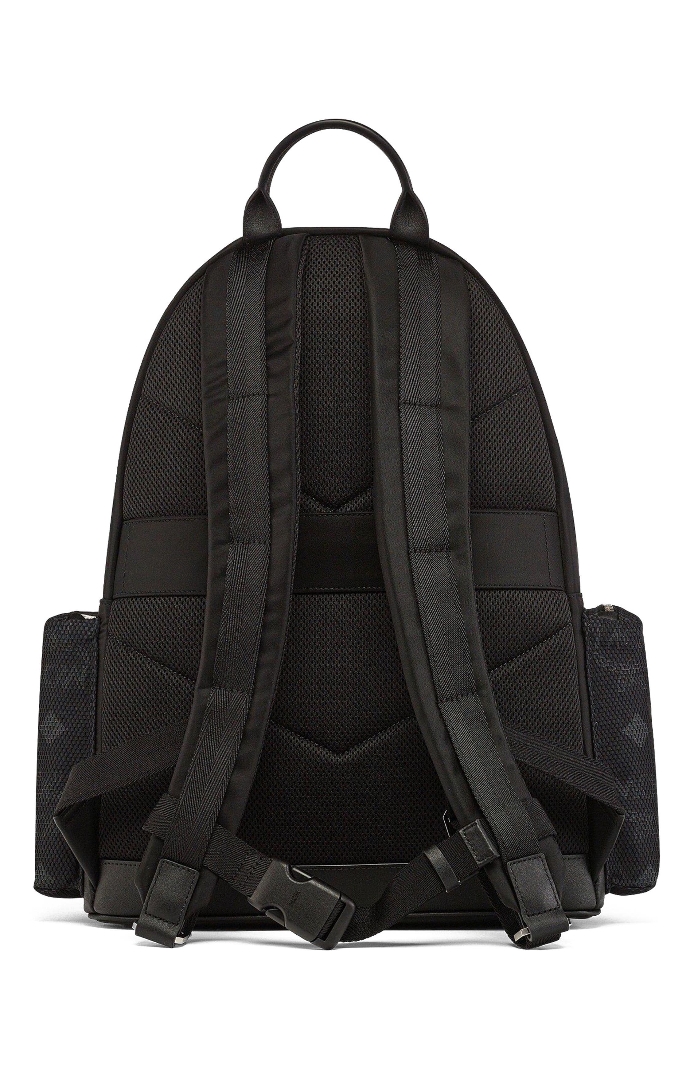 MCM Stark Backpack in Recycled Nylon, Alternate, color, Black