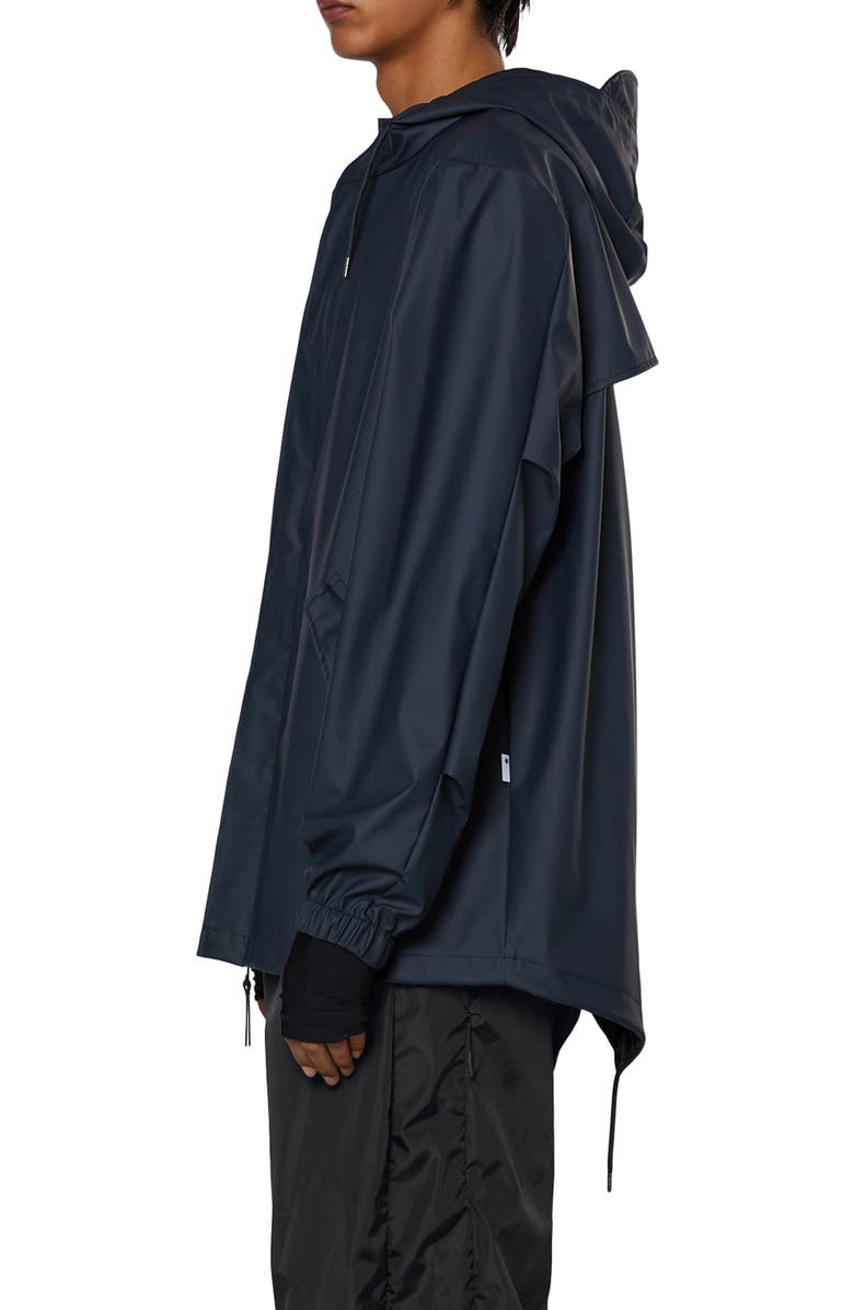 Rains Fishtail Hooded Waterproof Rain Jacket, Alternate, color, Navy