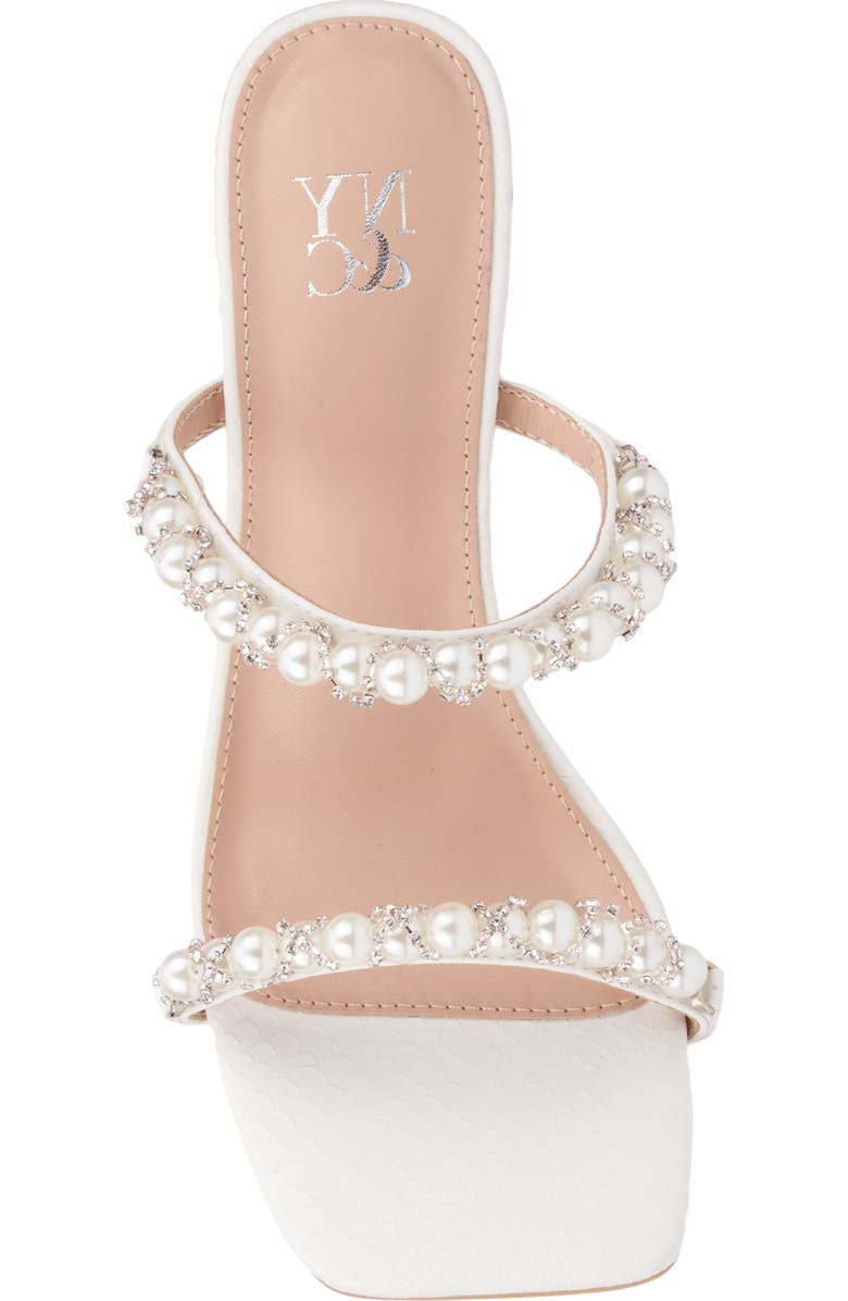 NEW YORK AND COMPANY Calissa Imitation Pearl & Rhinestone Embellished Sandal, Alternate, color,