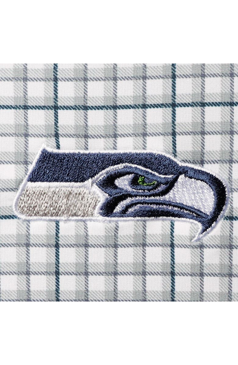 ANTIGUA Men's Antigua Gray/Navy Seattle Seahawks Deliver Button-Down Polo, Alternate, color, White