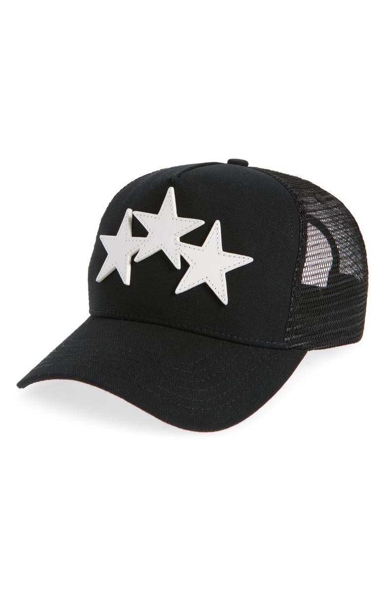 AMIRI 3-Star Trucker Hat, Main, color, 