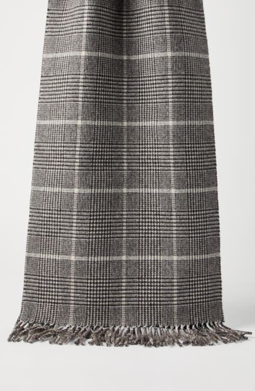 Brunello Cucinelli Prince Of Wales Scarf In Neutral