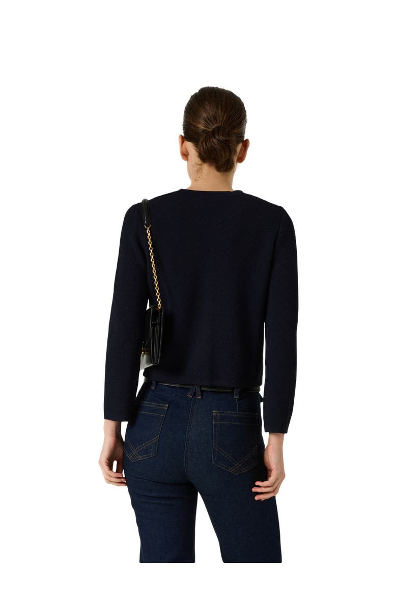 Lubna Button Front Long Sleeve Cardigan, Alternate, color, Navy Blue