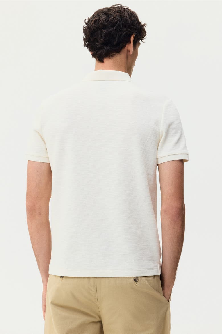 Slim Fit Jacquard-knit Polo Shirt, Alternate, color, Cream
