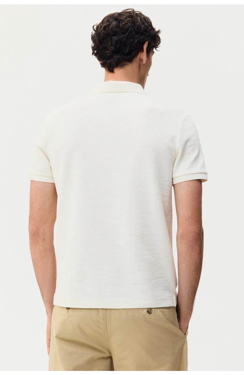 H&M Slim Fit Jacquard-knit Polo Shirt, Alternate, color, Cream