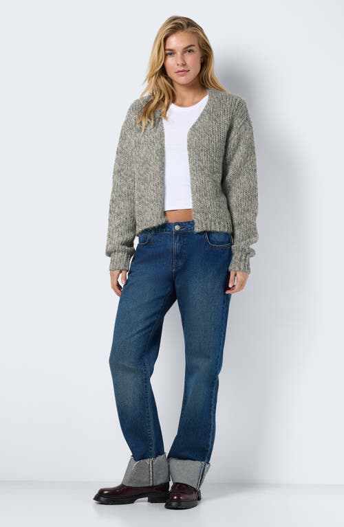Shop Noisy May Leisa Open Front Cardigan In Silver Filigree Detail