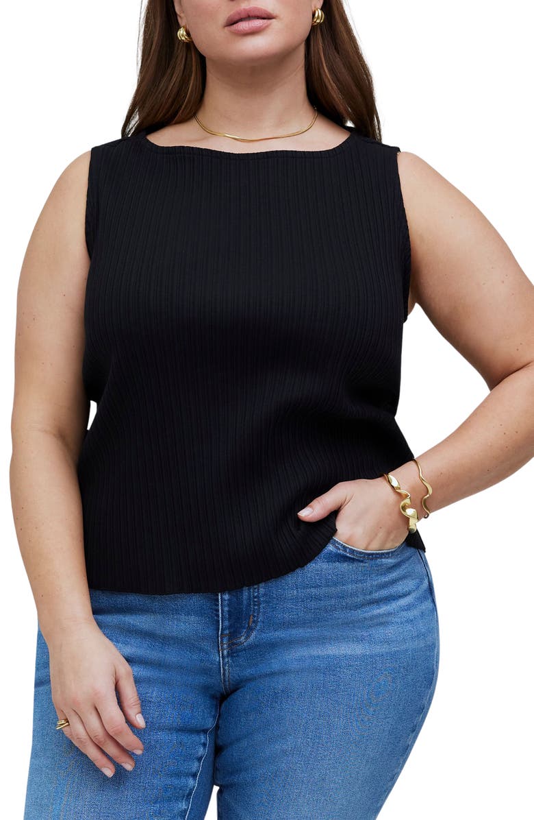 Madewell Boat Neck Rib Tank, Main, color, 