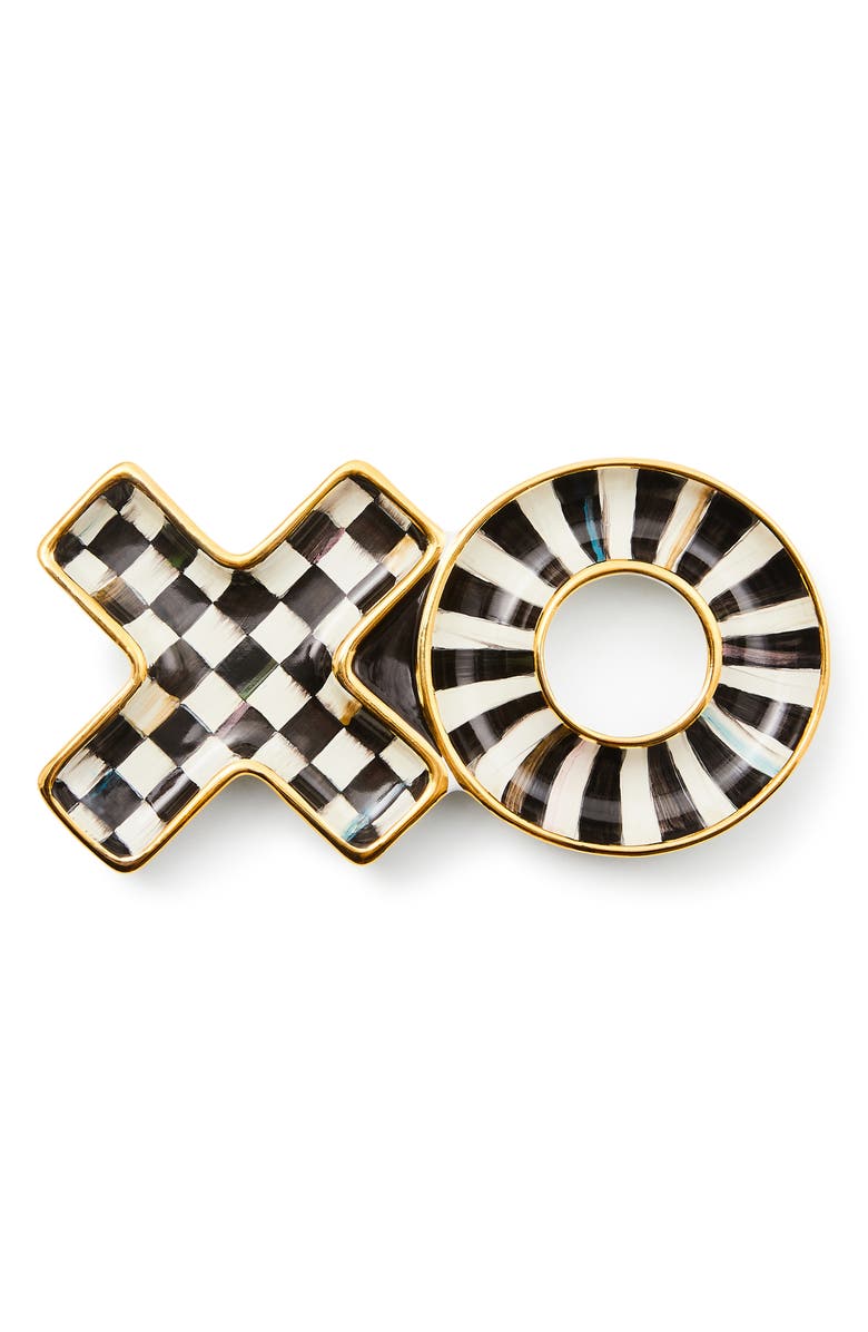 MACKENZIE CHILDS Courtly Check XO Dish, Alternate, color, Black