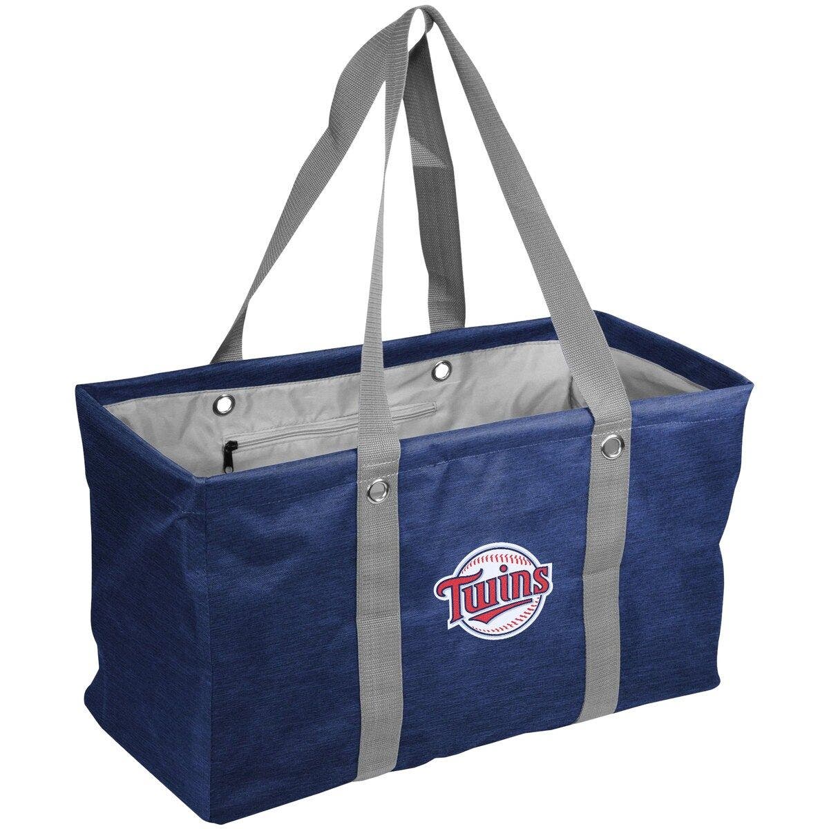Minnesota Twins Crosshatch Picnic Caddy Tote Bag, Main, color, Navy