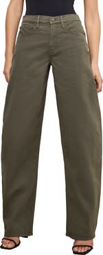 Good American Good Barrel High Waist Relaxed Barrel Twill Pants