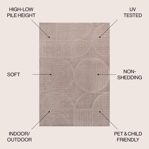 JONATHAN Y JONATHAN Y NORDBY HIGH-LOW GEOMETRIC ARCH SCANDI STRIPED INDOOR/OUTDOOR AREA RUG 
