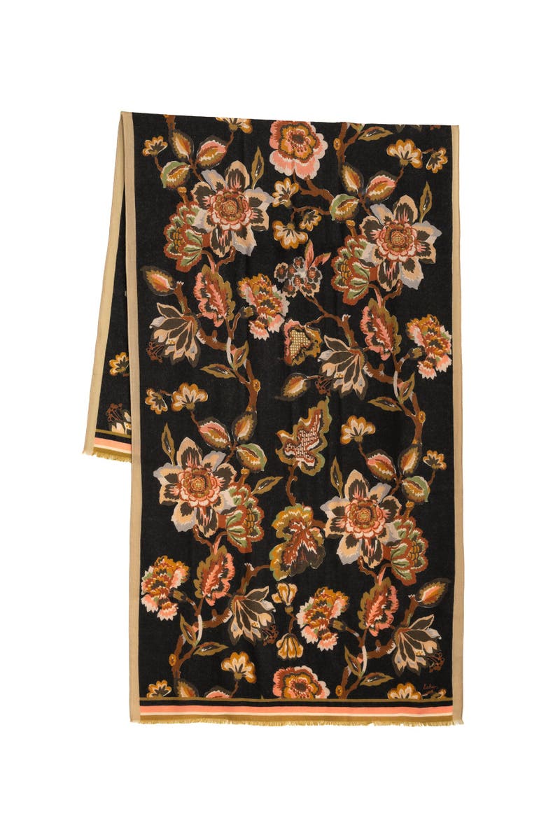 Echo Park Floral Wrap, Main, color, Black