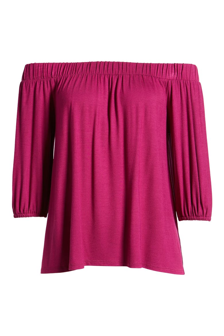 Off the Shoulder Top, Alternate, color, MAGENTA