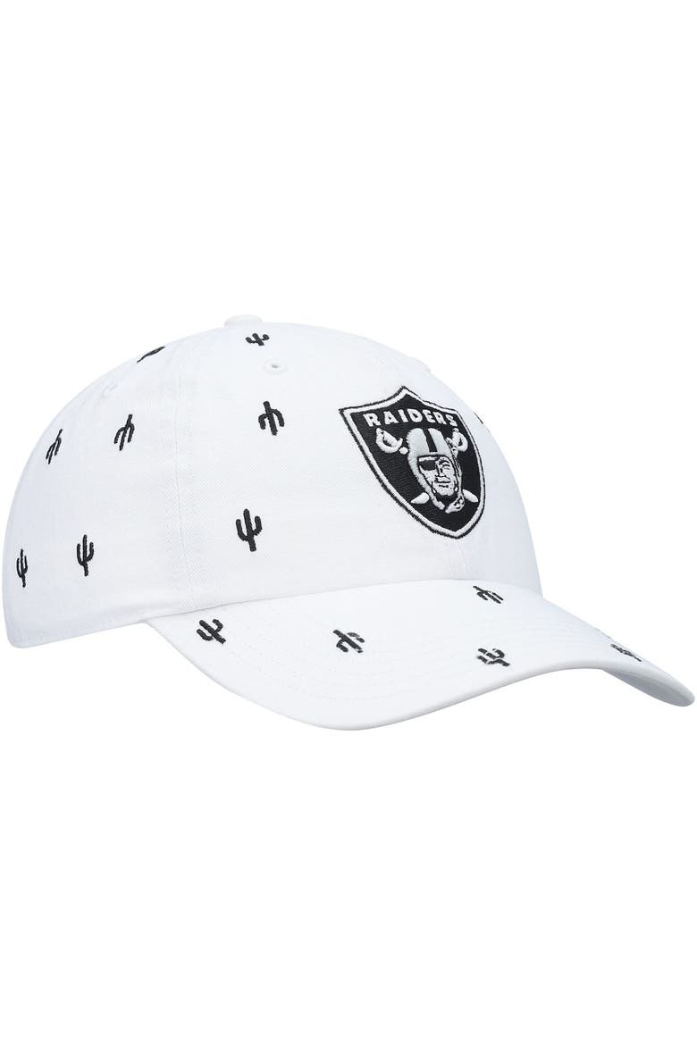 Women's '47 White Las Vegas Raiders Confetti Clean Up Adjustable Hat, Alternate, color, White