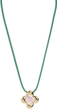 ARGENTO VIVO Mother-of-Pearl Clover Cord Necklace
