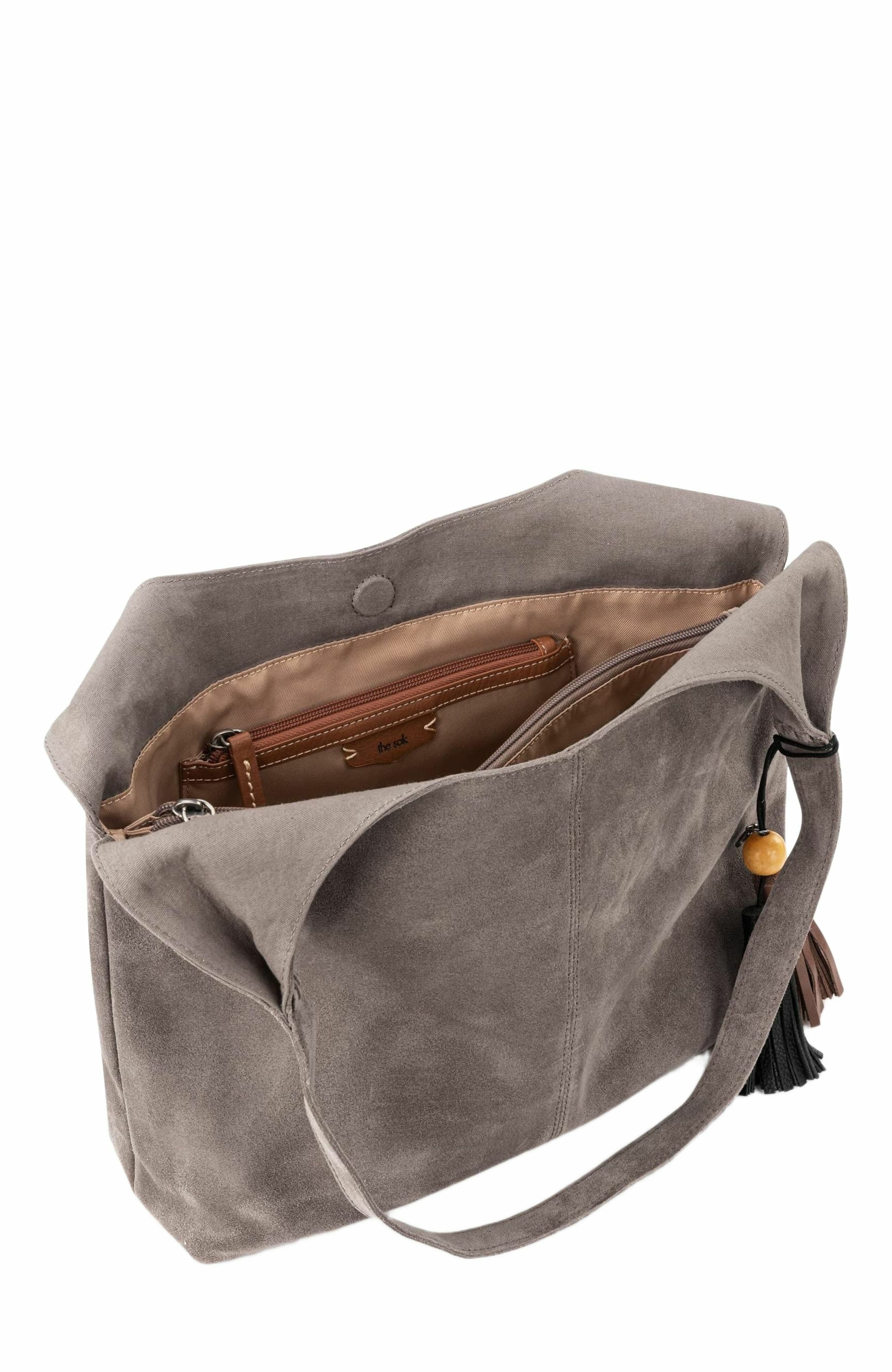 The Sak Huntley Hobo Bag, Alternate, color, Mushroom Suede