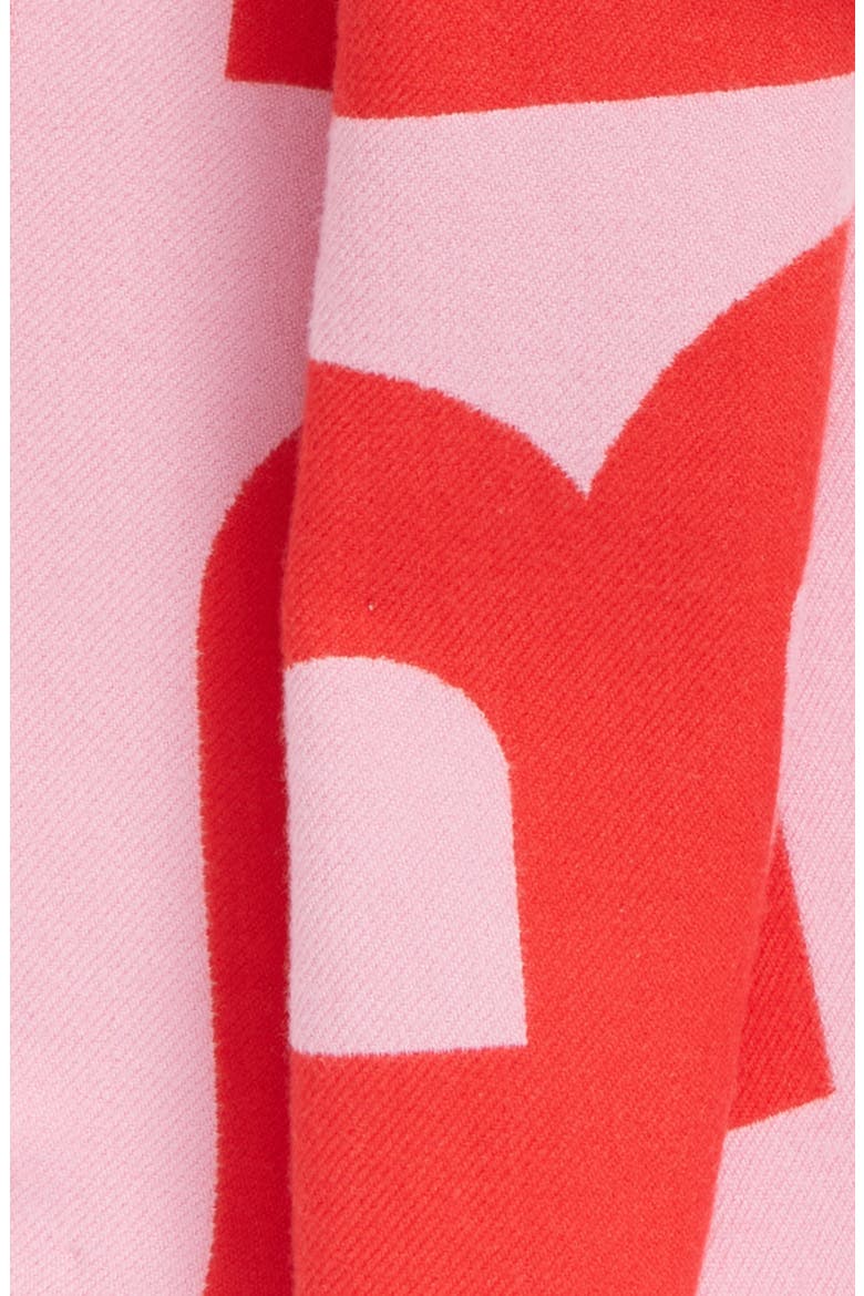 Logo Jacquard Wool Football Scarf, Alternate, color, PINK / RED