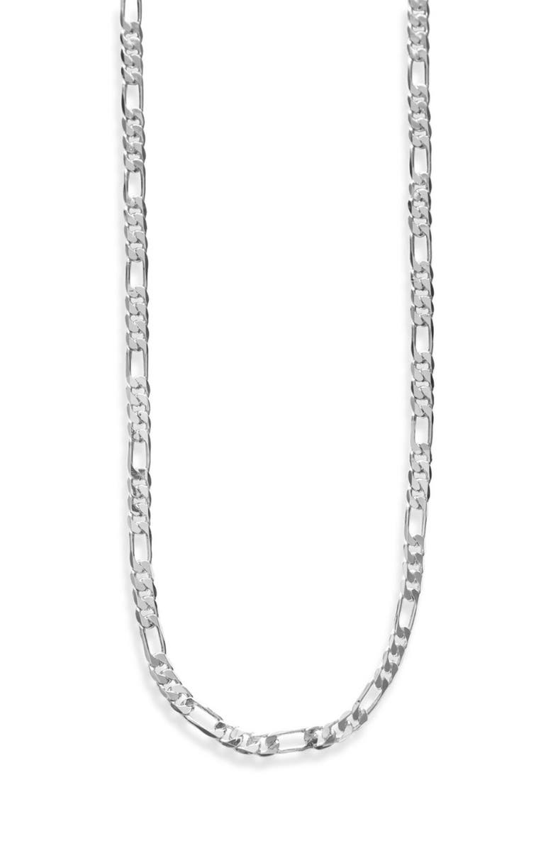 Argento Vivo Sterling Silver Men's Figaro Chain Necklace & Bracelet Set, Alternate, color, Silver