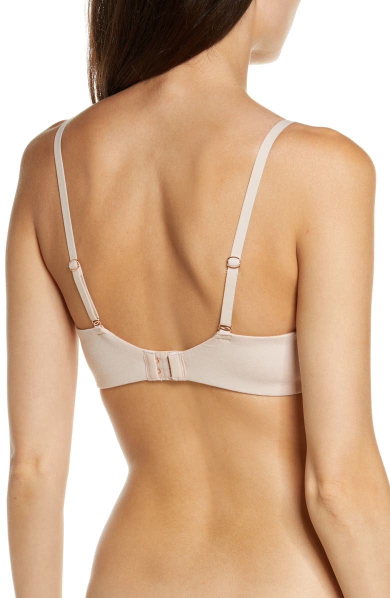 Skarlett Blue Adorned Cotton Blend Underwire Bra, Alternate, color, Cashmere