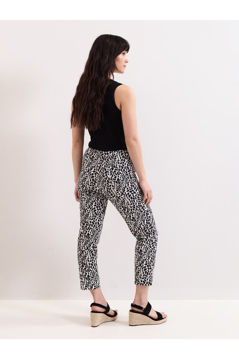 Carmella Printed Cropped Trousers, Alternate, color, Black/Ivory