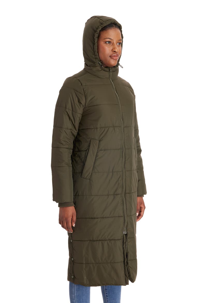 3-in-1 Long Quilted Waterproof Maternity Puffer Coat, Alternate, color, KHAKI GREEN