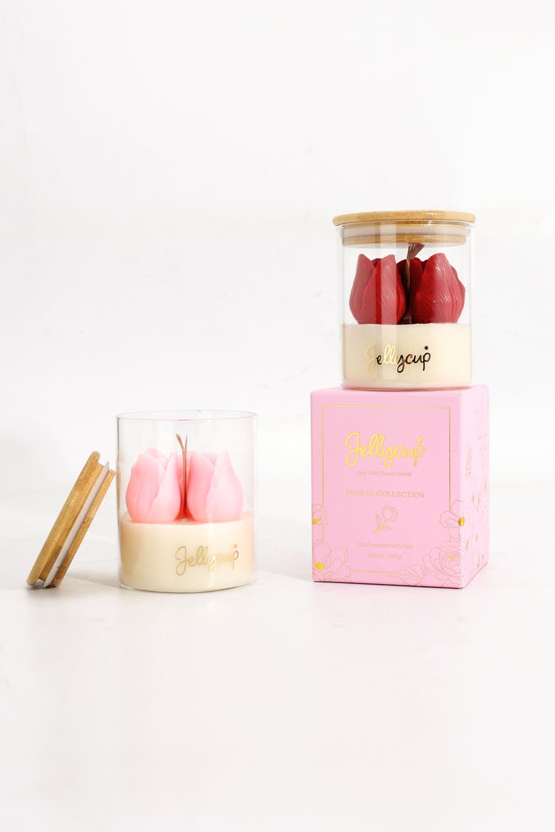 Bloom Jar Soy Wax Candle, Alternate, color, Tulip Red