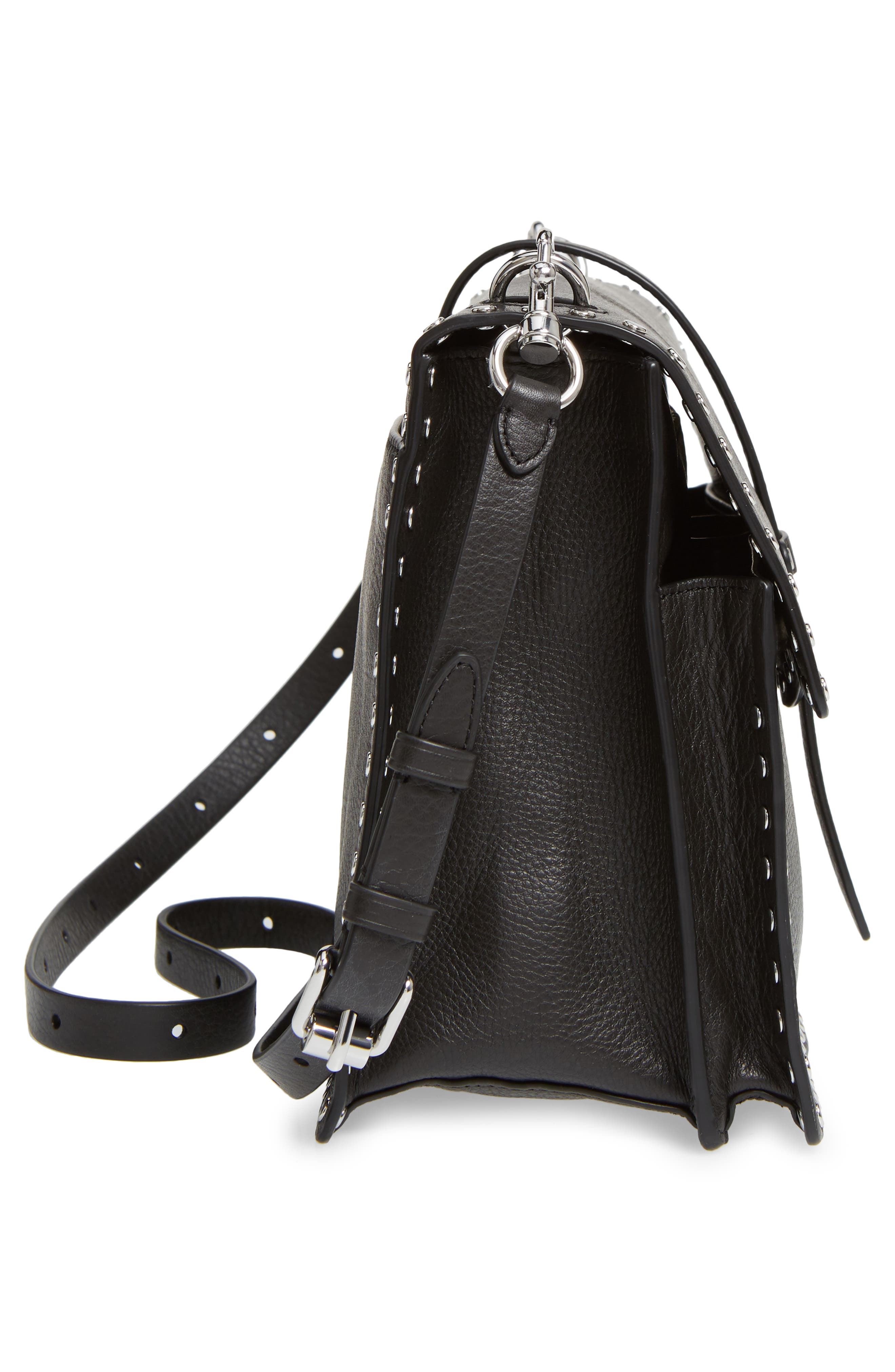 Rebecca Minkoff Studded Leather Shoulder Bag, Alternate, color, 