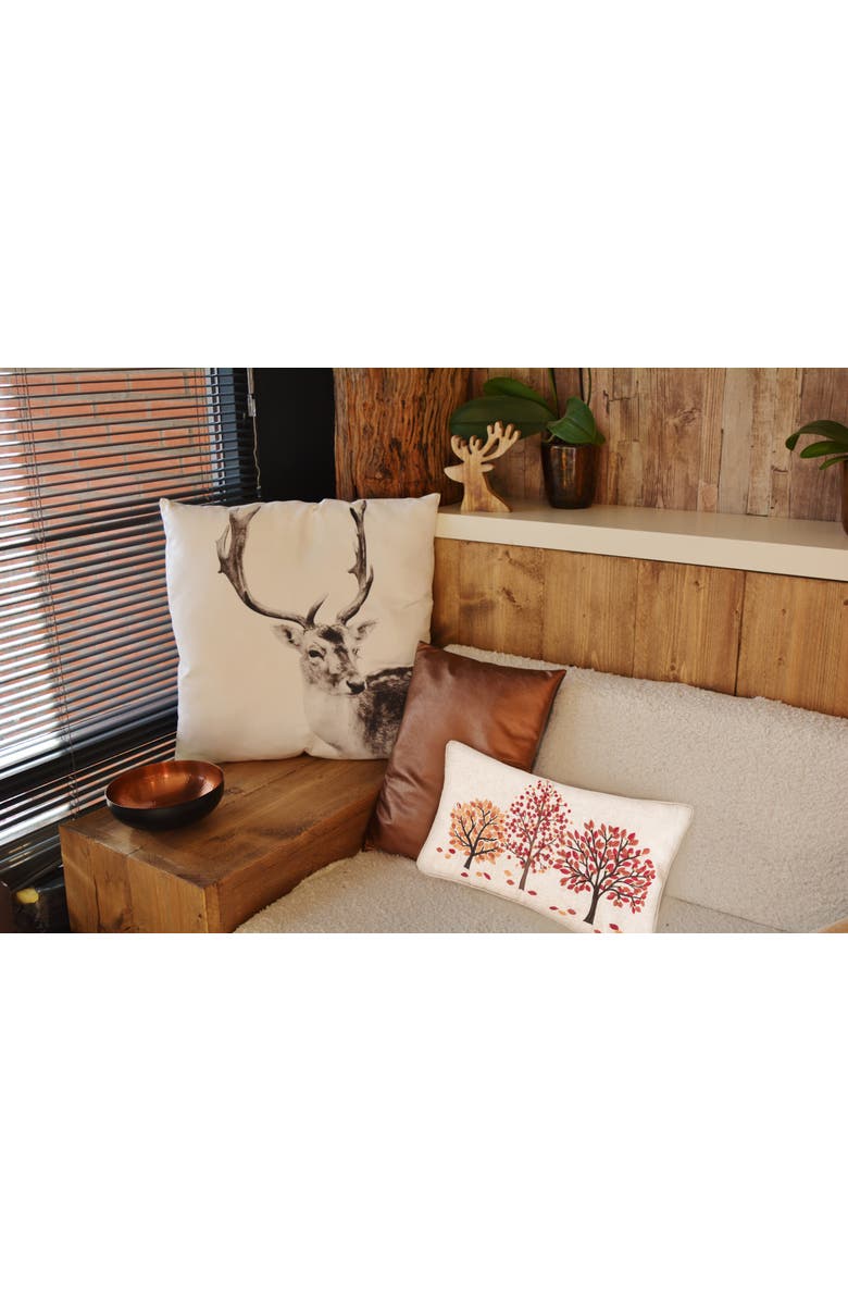 C&F Home Autumn Forest Falling Leaves Embroidered Mini Accent Pillow 12" x 18", Alternate, color, Orange